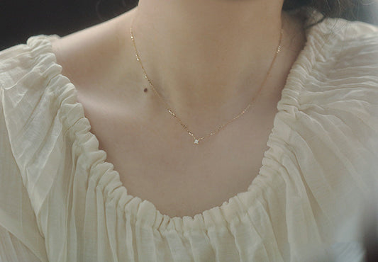 925 Sterling Silver 14k Gold Plated Solitaire Necklace