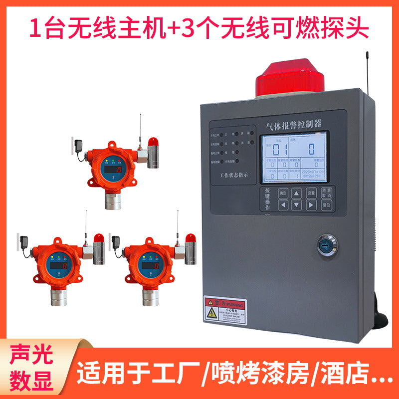 Gas Station Wireless Combustible Gas Alarm Gasoline Leakage Diesel Liquefied Petroleum Gas Concentration Leakage Detector