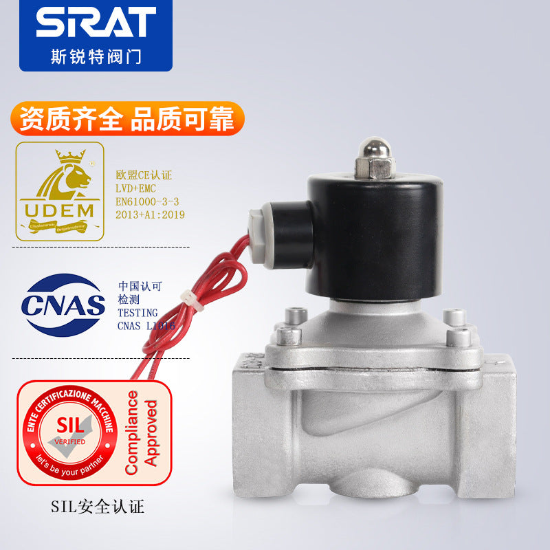 2W Stainless Steel 304 Solenoid Valve Water Valve 220V Electromagnetic Switch Valve Normally Open And Normally Closed Waterway Pipe Control DC24V