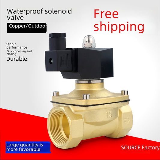 Outdoor Waterproof Solenoid Valve Water Valve Switch Valve 220VDC24V Air Valve Drainage Anti-fog DC12V4 Points 6 Points 1 Inch