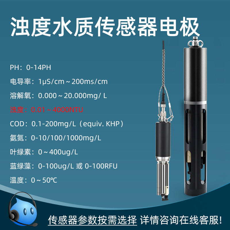Portable Online Cod Ammonia Nitrogen Ph Residual Chlorine Conductivity Dissolved Oxygen Sensor Water Turbidity Electrode Detector